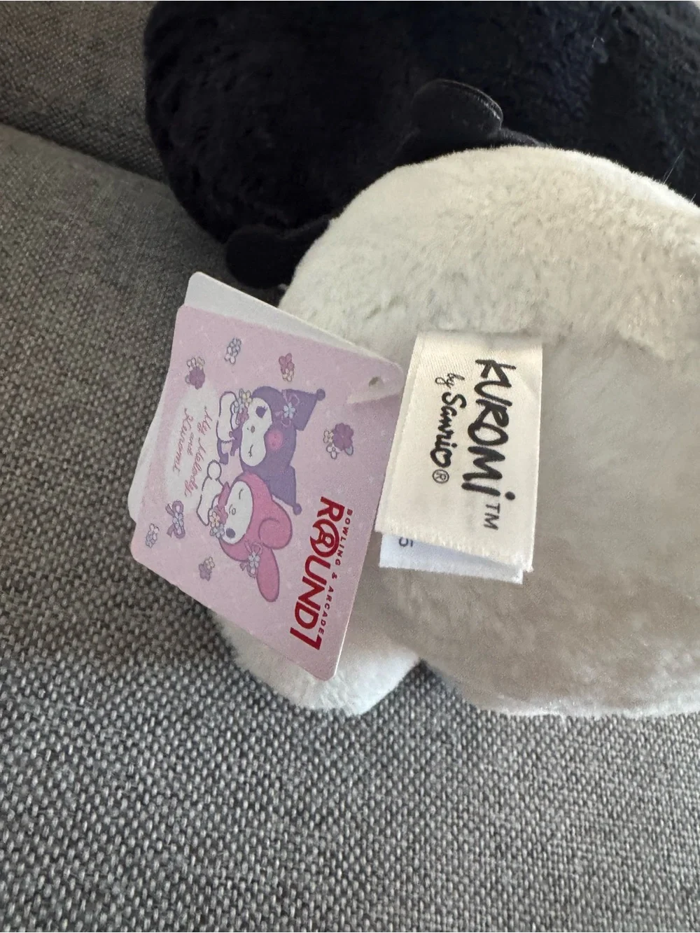 Round1 x Sanrio Kuromi Plush Toy - Black, White & Pink Accent